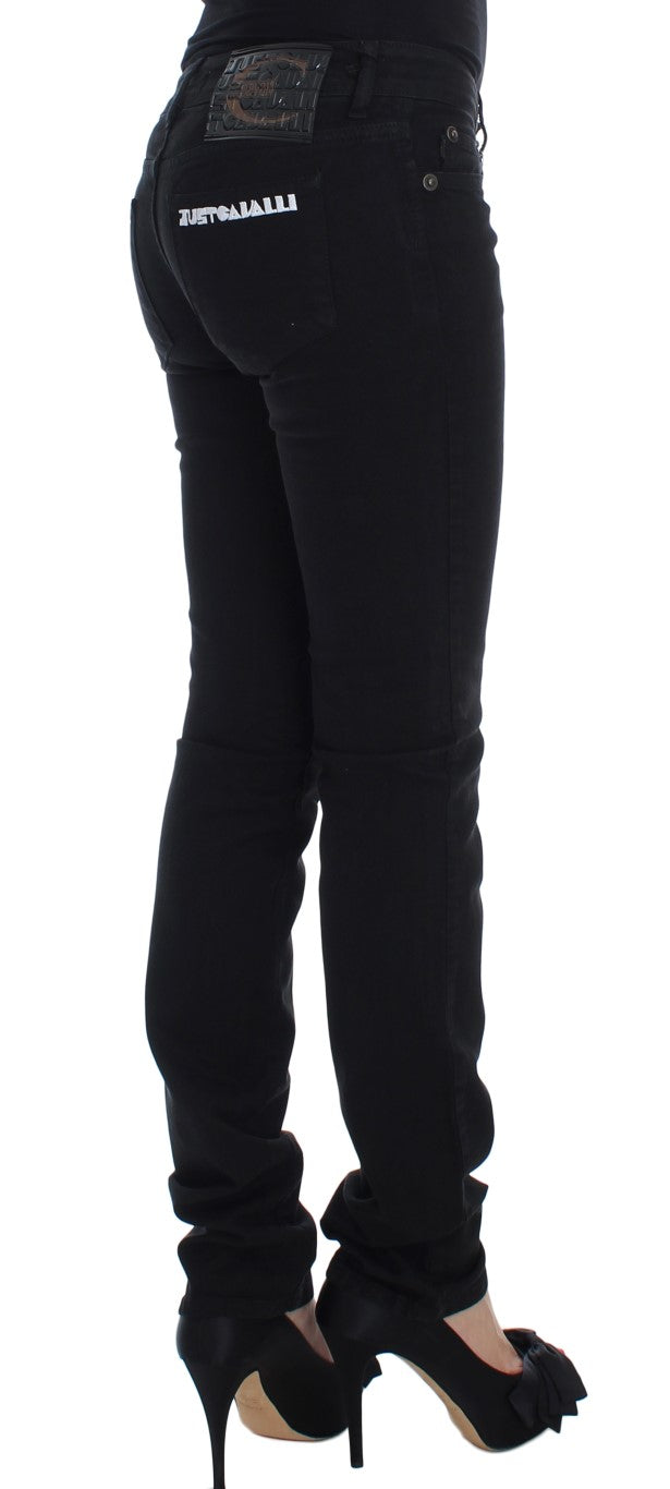 Cavalli Chic Slim Skinny Schwarze Jeans