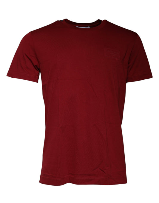 Dolce & Gabbana Maroon Logo Rundhalsausschnitt Kurzarm-T-Shirt