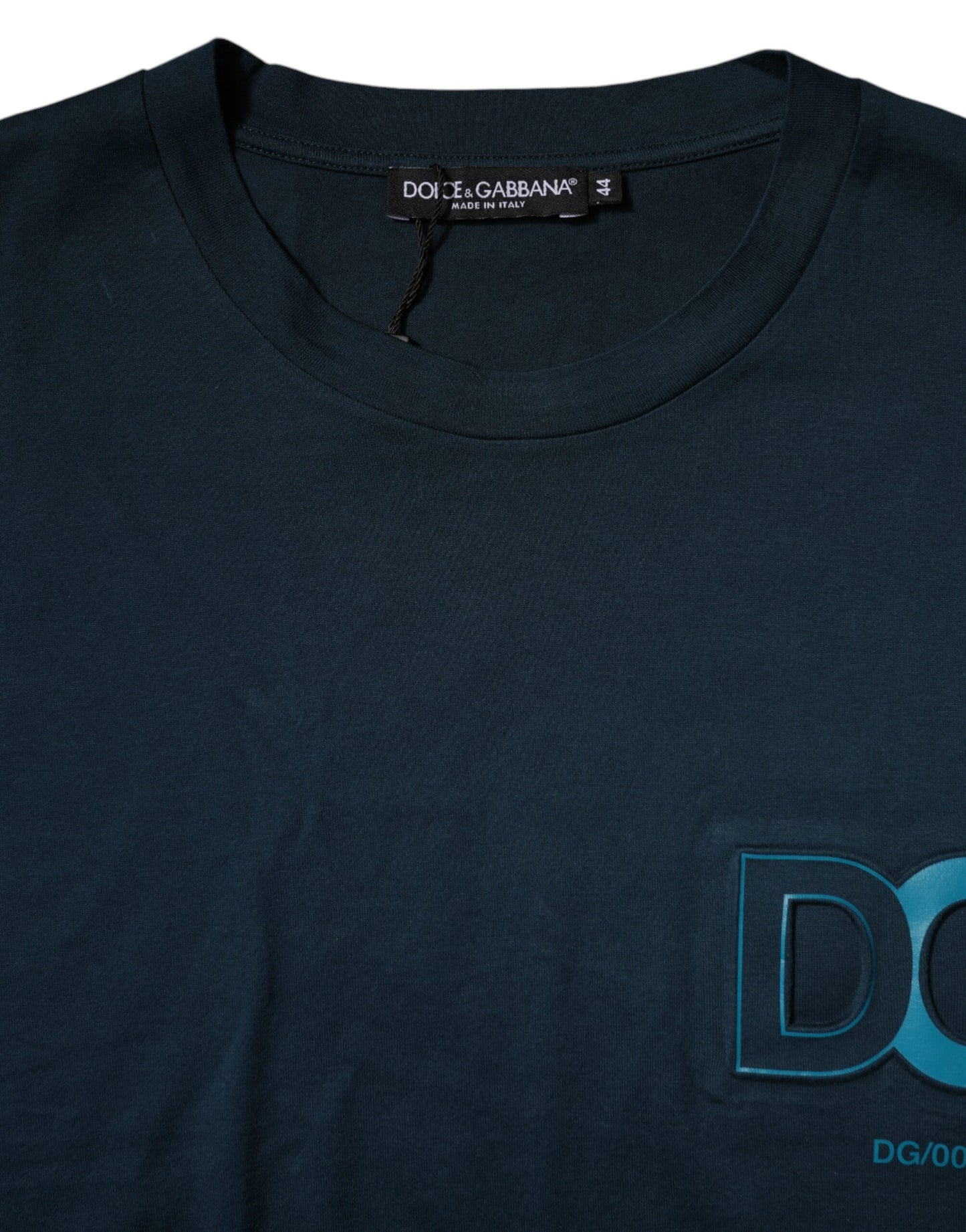 Dolce & Gabbana Blaues Logo T-Shirt mit Rundhalsausschnitt und kurzen Ärmeln