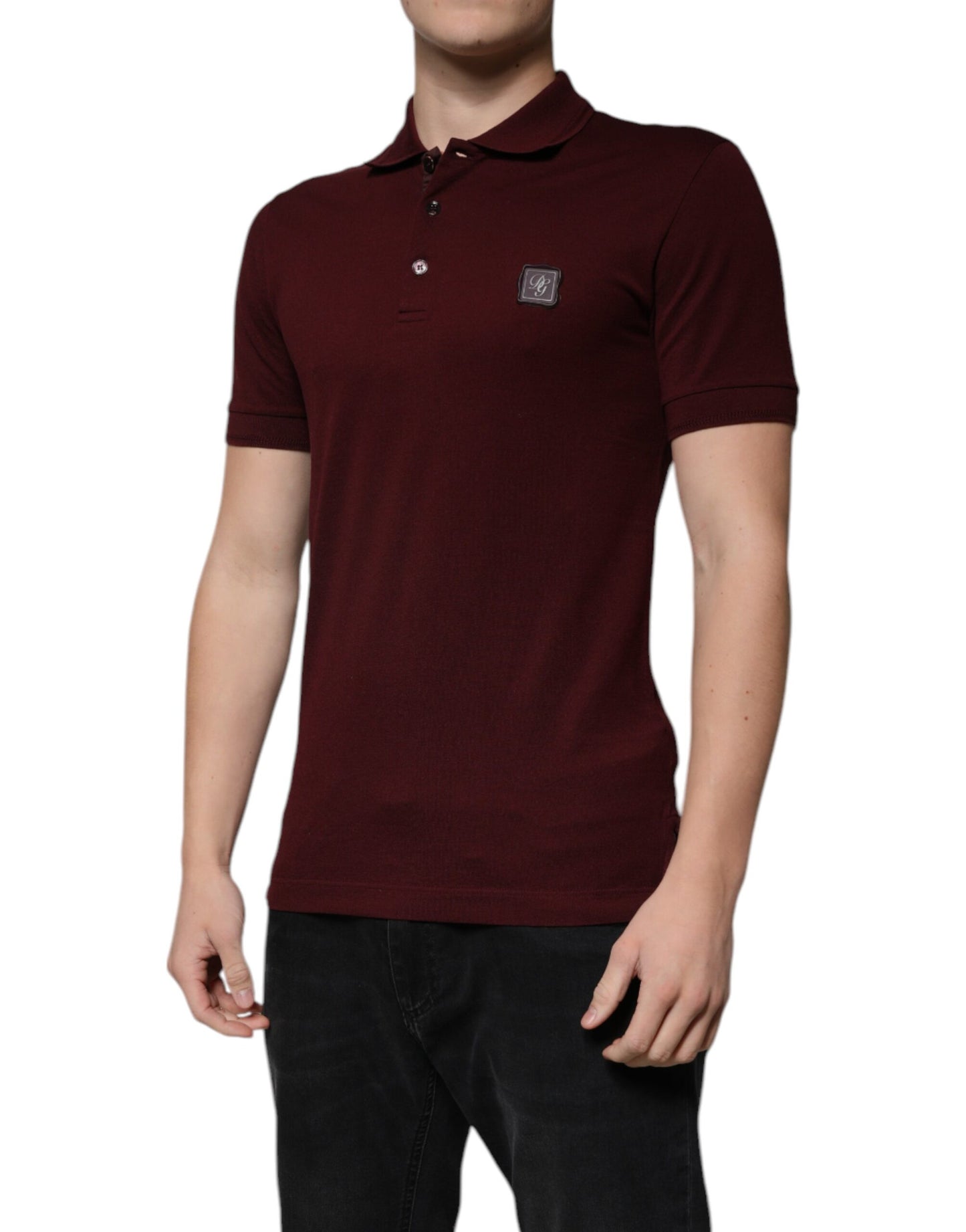 Dolce & Gabbana Kastanienbraunes Polo-T-Shirt mit kurzen Ärmeln und Kragen