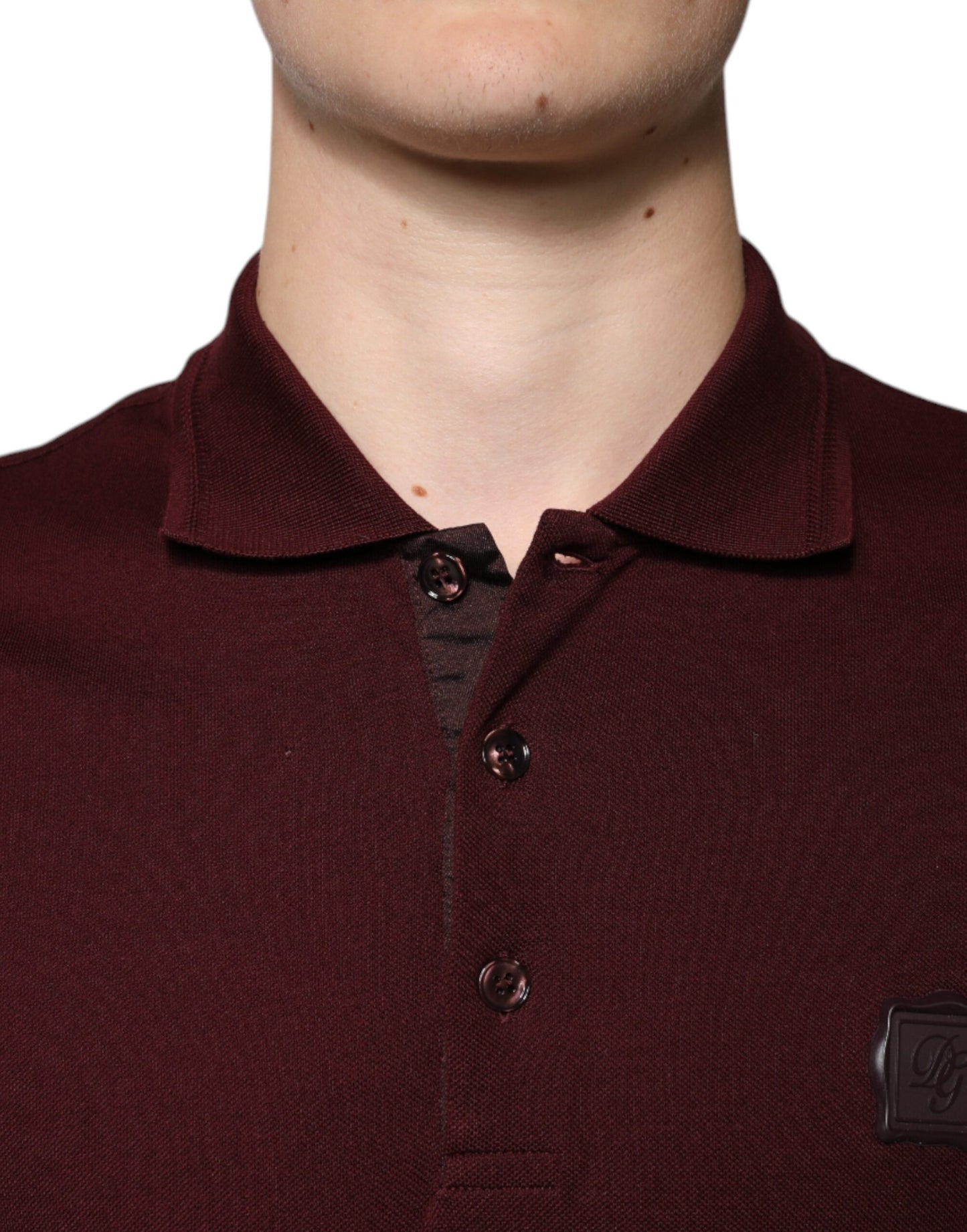 Dolce & Gabbana Kastanienbraunes Polo-T-Shirt mit kurzen Ärmeln und Kragen