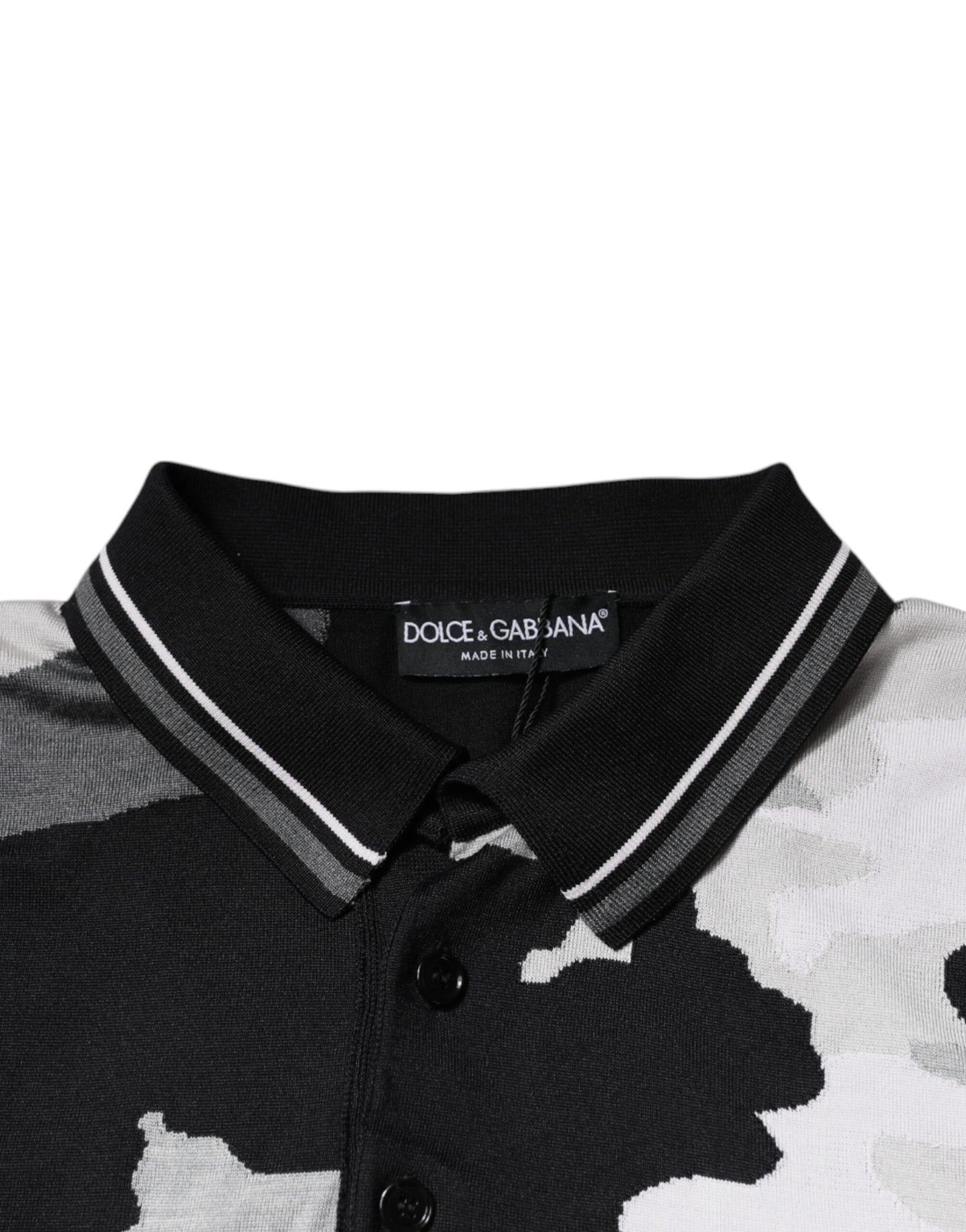 Dolce & Gabbana Multicolor Tarnfarbenes Polo-Shirt mit Kragen