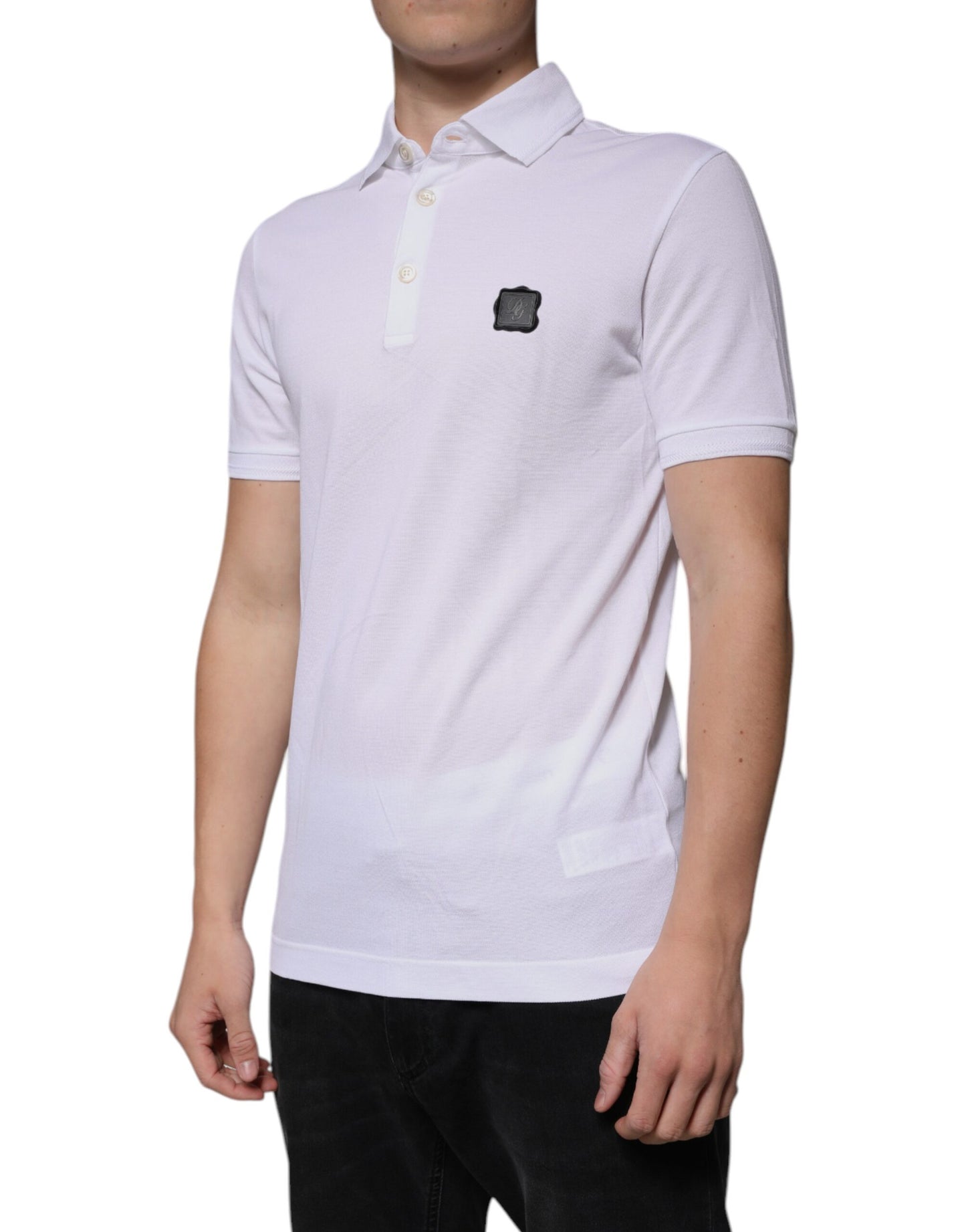 Dolce & Gabbana Weißes Polo-T-Shirt mit kurzen Ärmeln und Kragen