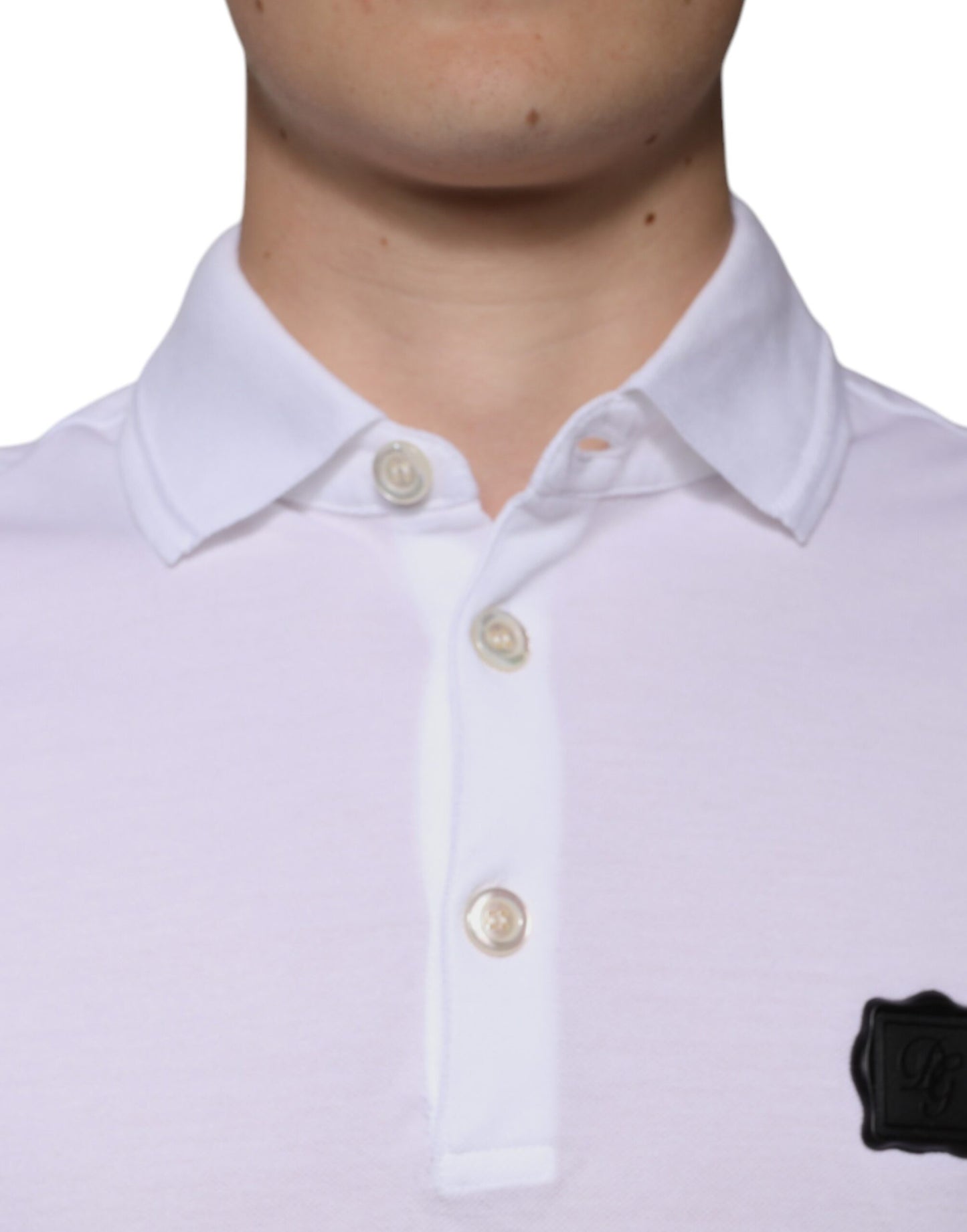 Dolce & Gabbana Weißes Polo-T-Shirt mit kurzen Ärmeln und Kragen