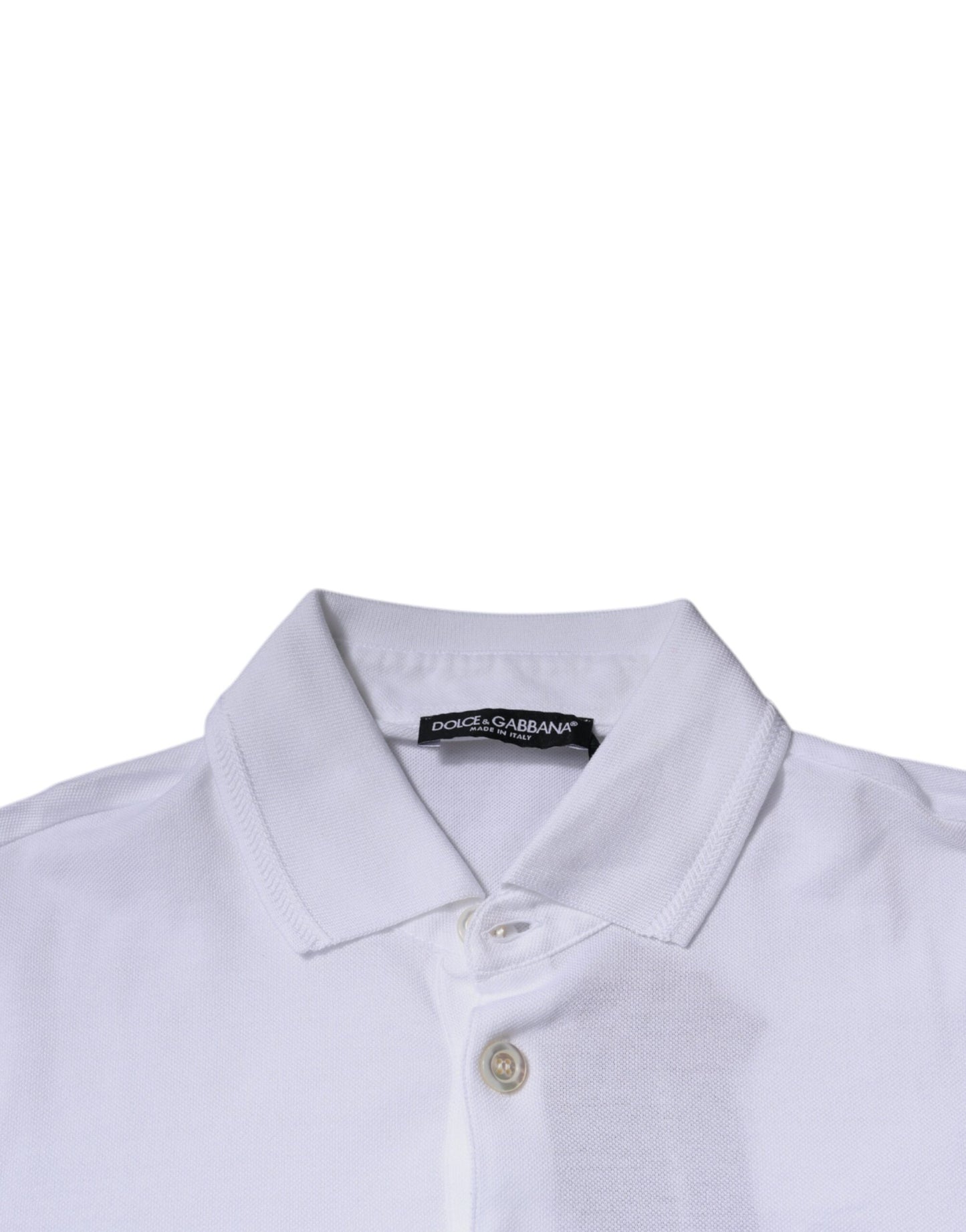 Dolce & Gabbana Weißes Polo-T-Shirt mit kurzen Ärmeln und Kragen