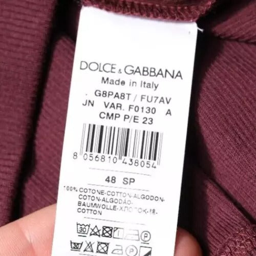 Dolce & Gabbana Kastanienbraunes ärmelloses Baumwoll-Tank-T-Shirt mit Rundhalsausschnitt