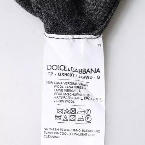 Dolce & Gabbana Grauer Wollstrick-Rollkragenpullover