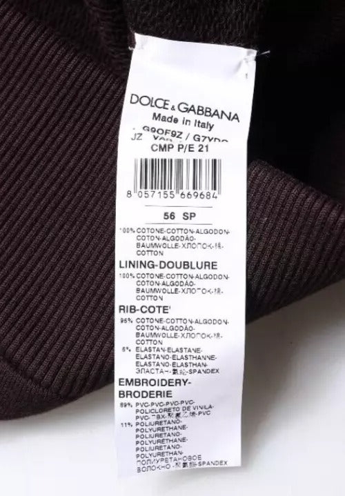 Dolce & Gabbana Braunes Baumwoll-Sweatshirt mit Kapuze für Männer Pullover