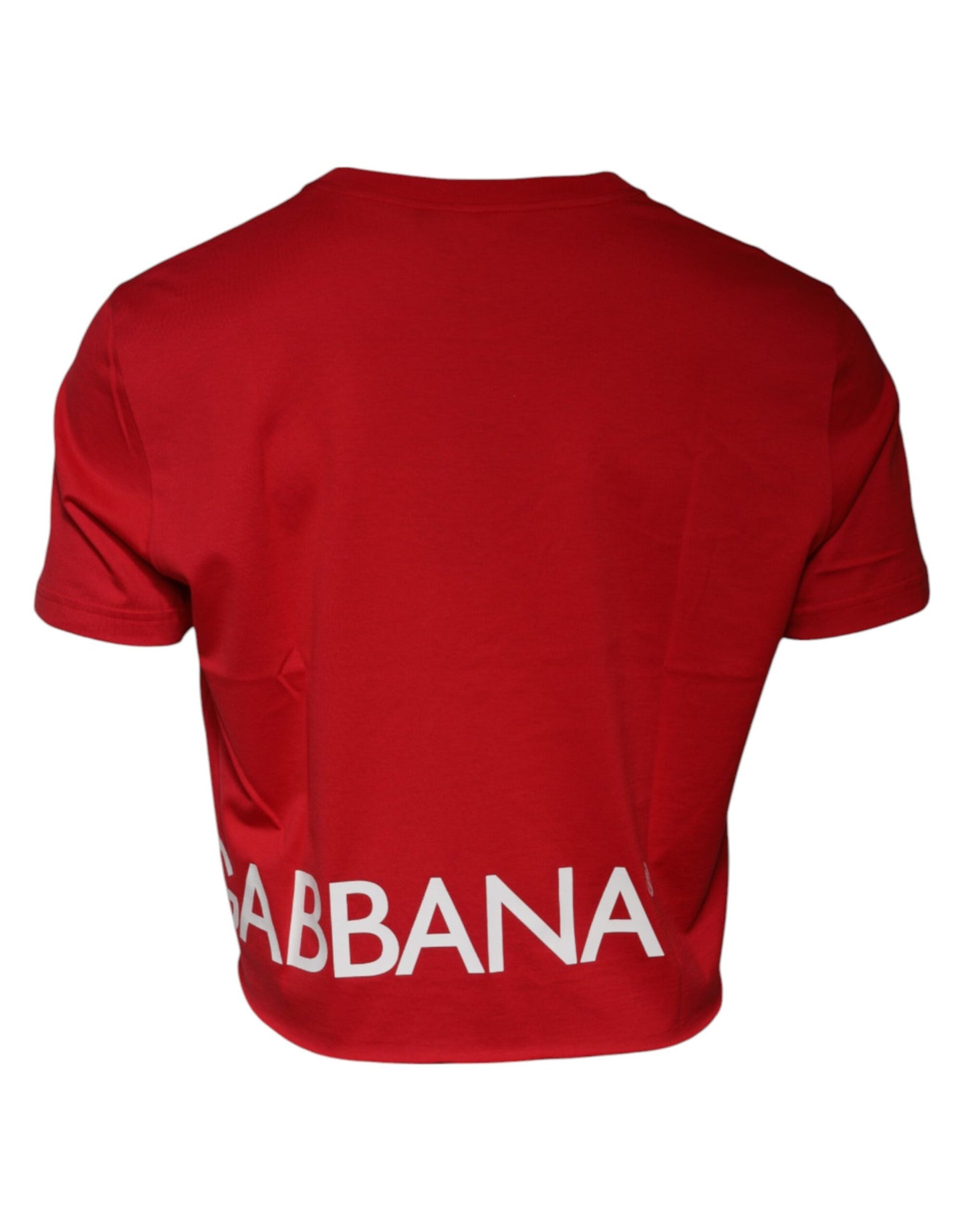 Dolce & Gabbana Rotes T-Shirt mit Rundhalsausschnitt und Logodruck