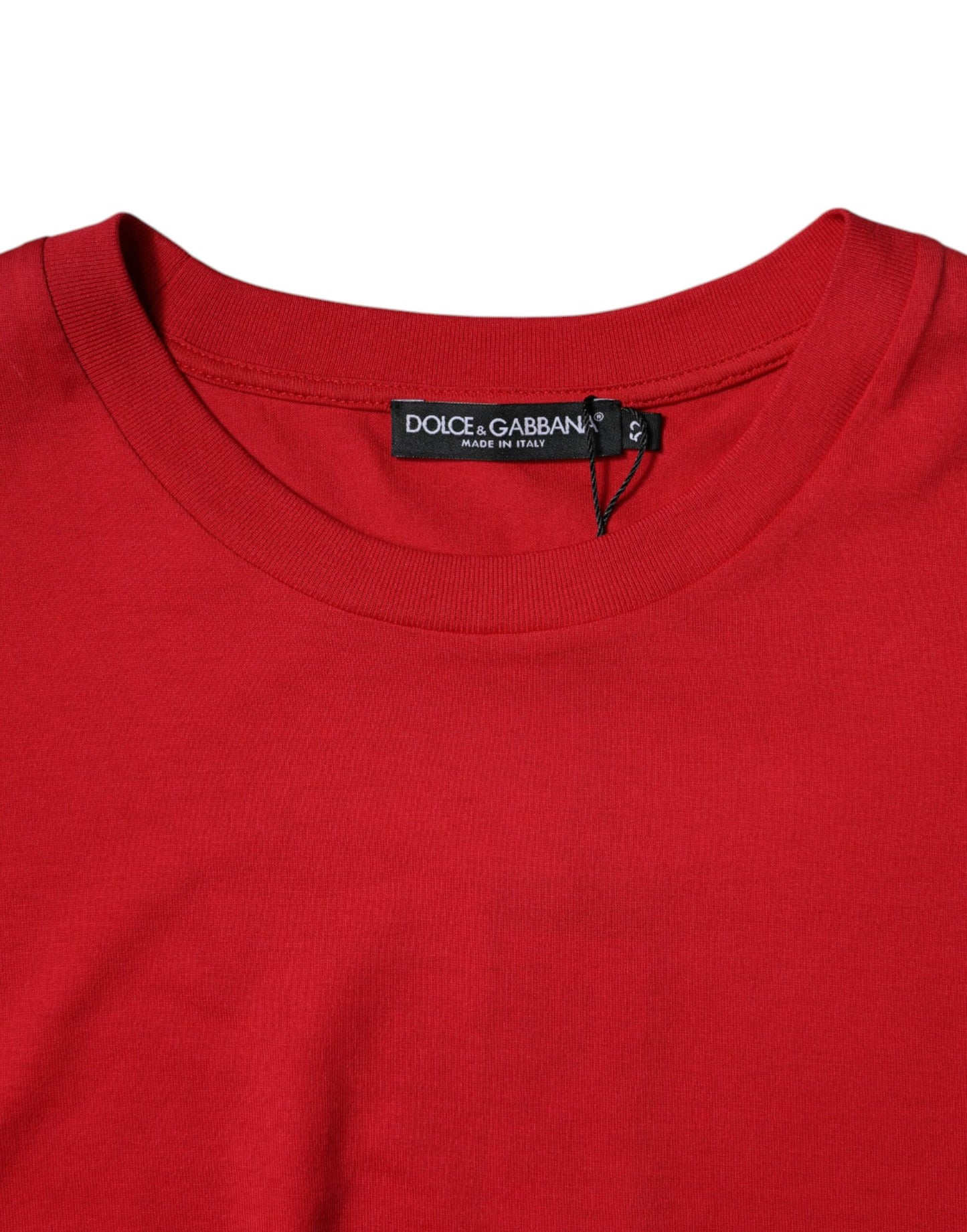 Dolce & Gabbana Rotes T-Shirt mit Rundhalsausschnitt und Logodruck