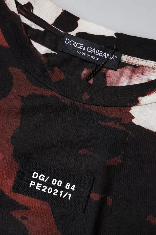 Dolce & Gabbana Multicolor Camouflage T-Shirt mit Rundhalsausschnitt