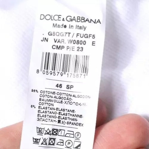 Dolce & Gabbana Weißes ärmelloses Tank-T-Shirt aus Baumwolle mit quadratischem Ausschnitt