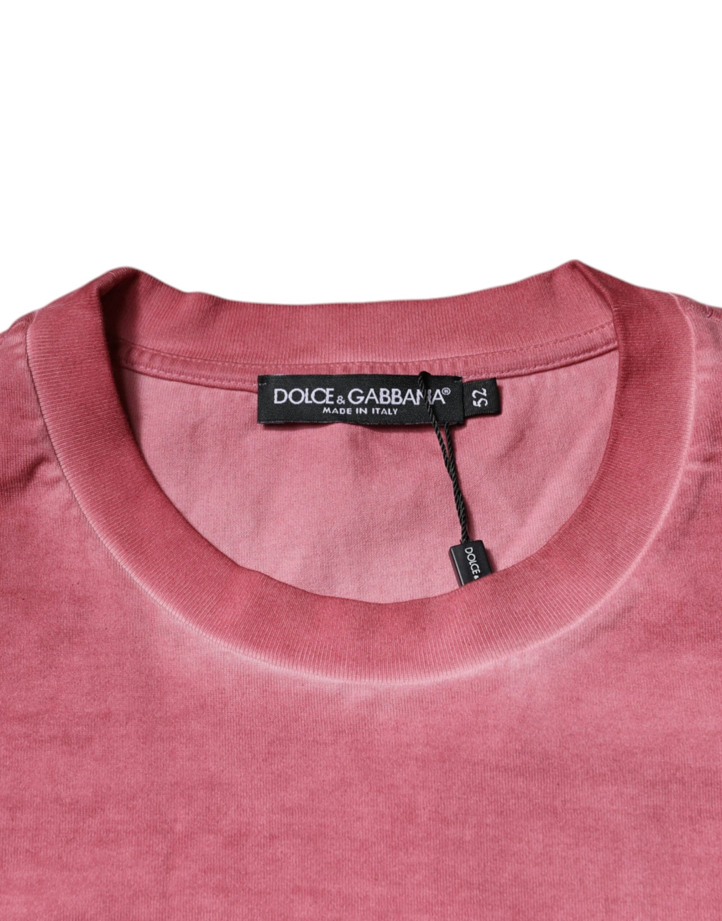 Dolce & Gabbana Rosa Logo-Druck Baumwolle Rundhals T-Shirt