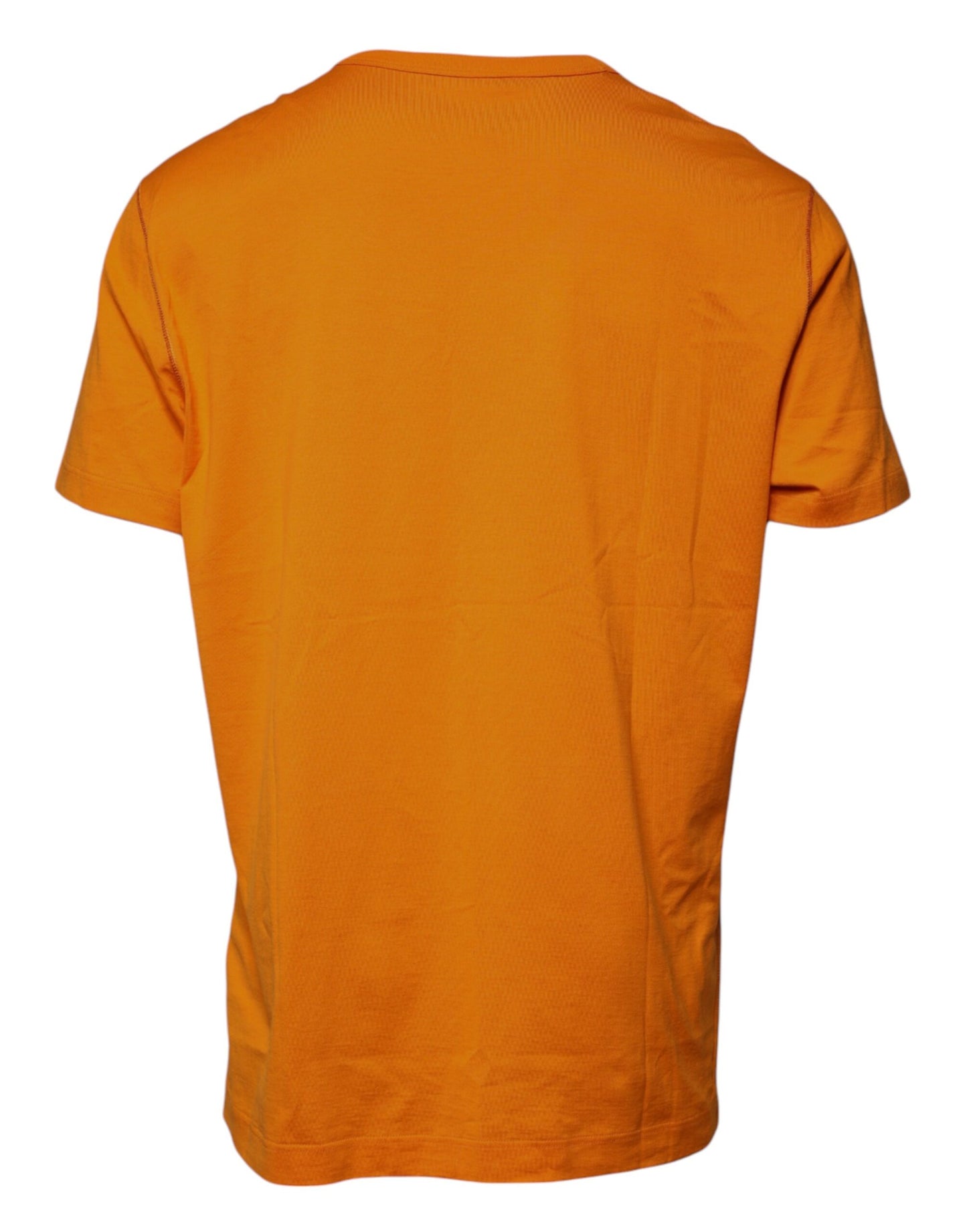 Dolce & Gabbana Orangefarbenes Logo-T-Shirt mit Rundhalsausschnitt aus Baumwolle