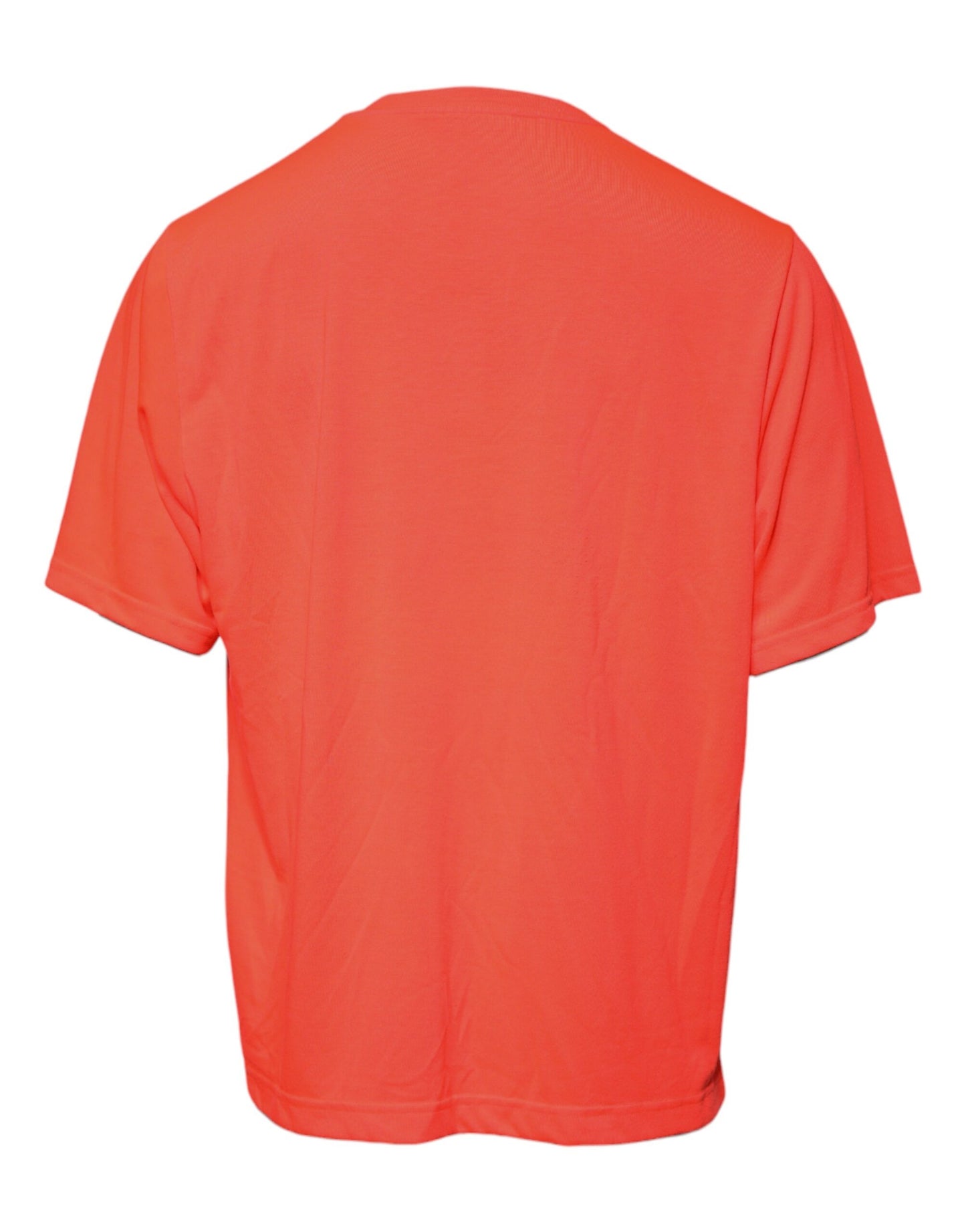 Dolce & Gabbana Orange Logo Polyester T-Shirt mit Rundhalsausschnitt