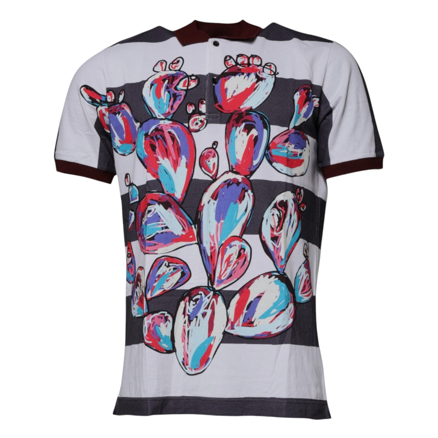 Dolce & Gabbana Mehrfarbiges Grafik-Polo-T-Shirt mit Kragen