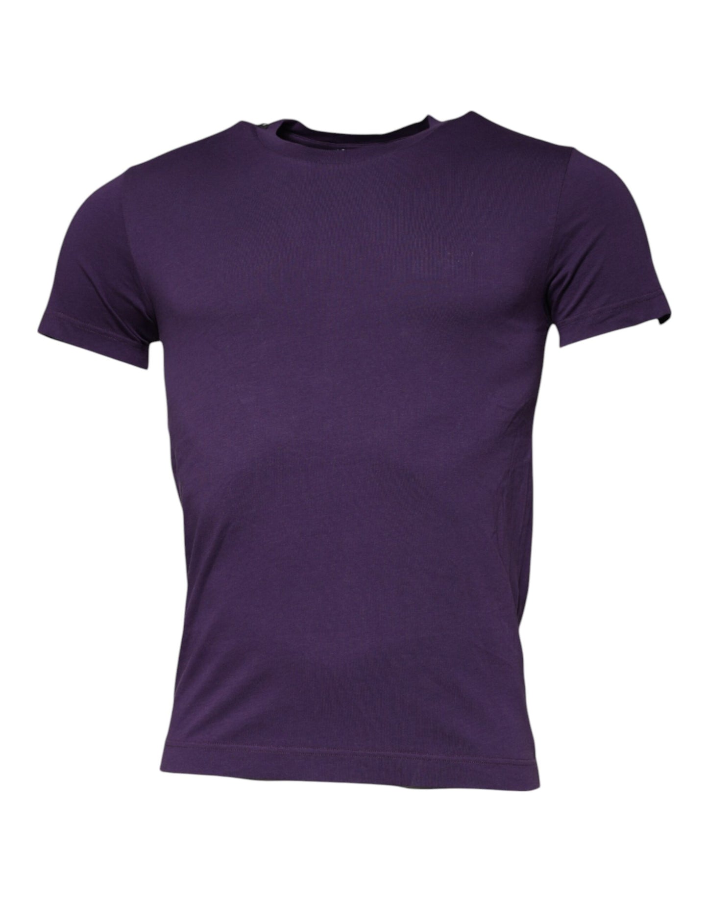 Dolce & Gabbana Violettes Baumwoll-T-Shirt mit Rundhalsausschnitt und kurzen Ärmeln