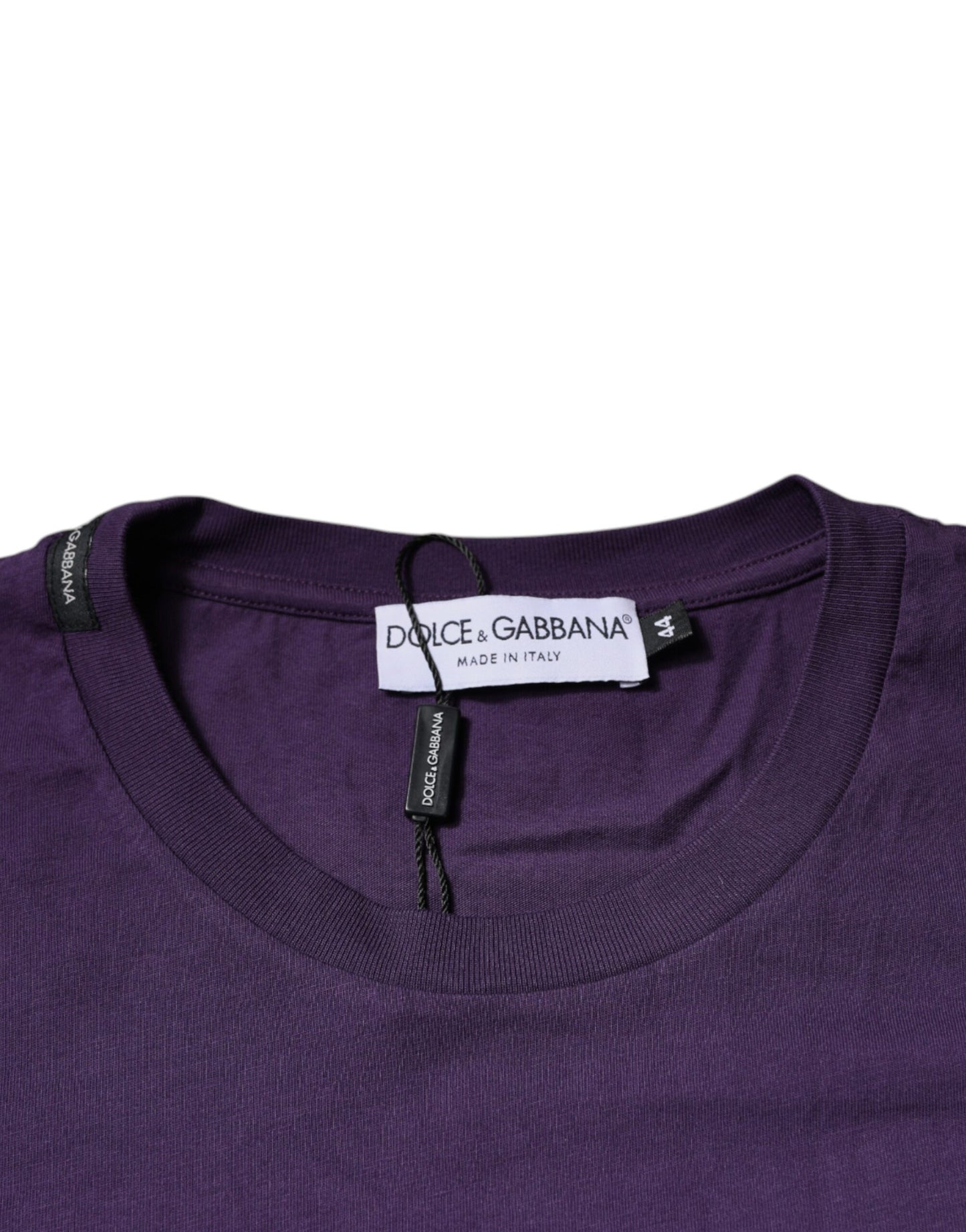 Dolce & Gabbana Violettes Baumwoll-T-Shirt mit Rundhalsausschnitt und kurzen Ärmeln