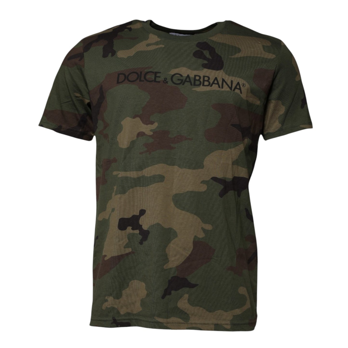 Dolce & Gabbana Multicolor Camouflage T-Shirt mit Rundhalsausschnitt aus Baumwolle