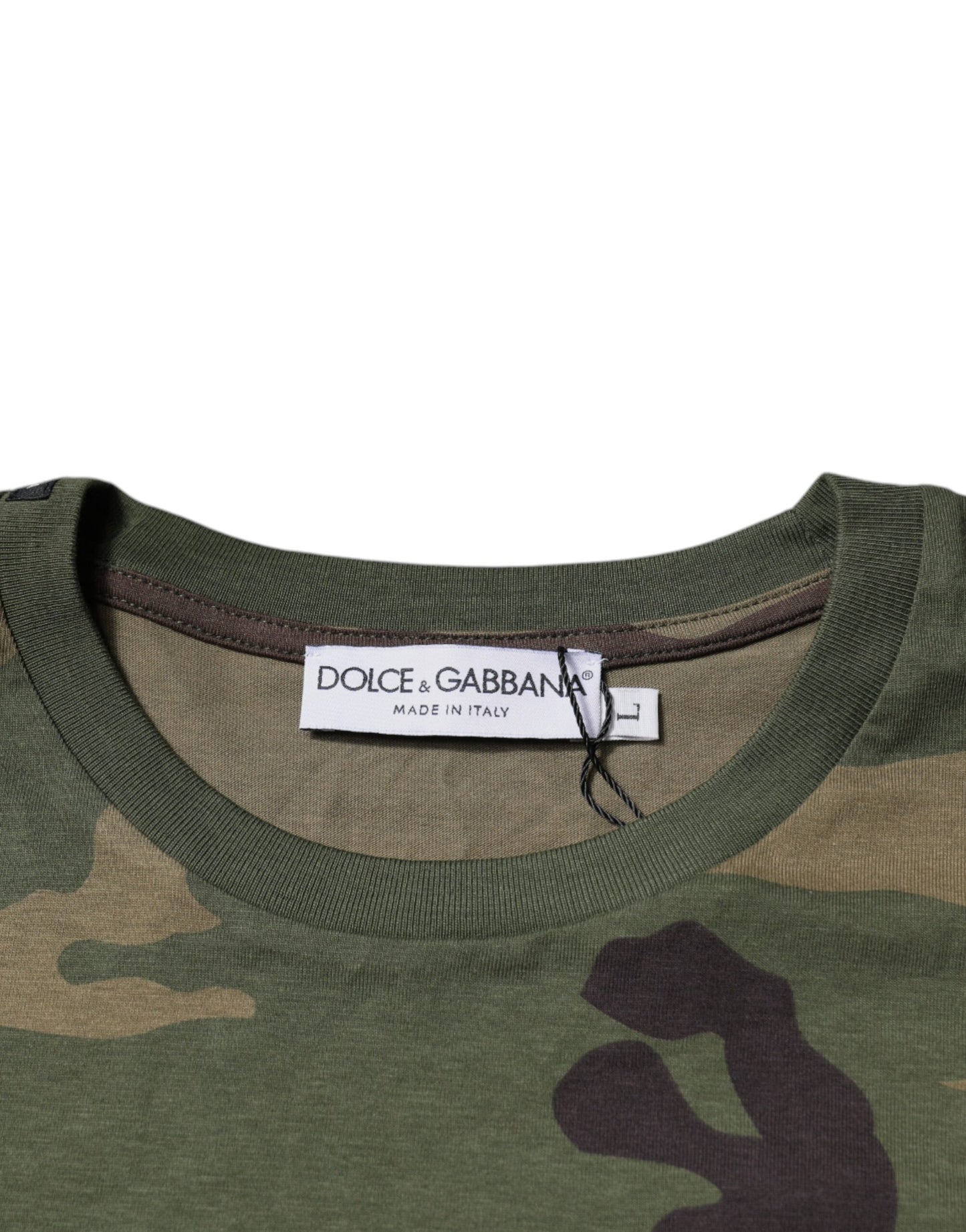 Dolce & Gabbana Multicolor Camouflage T-Shirt mit Rundhalsausschnitt aus Baumwolle