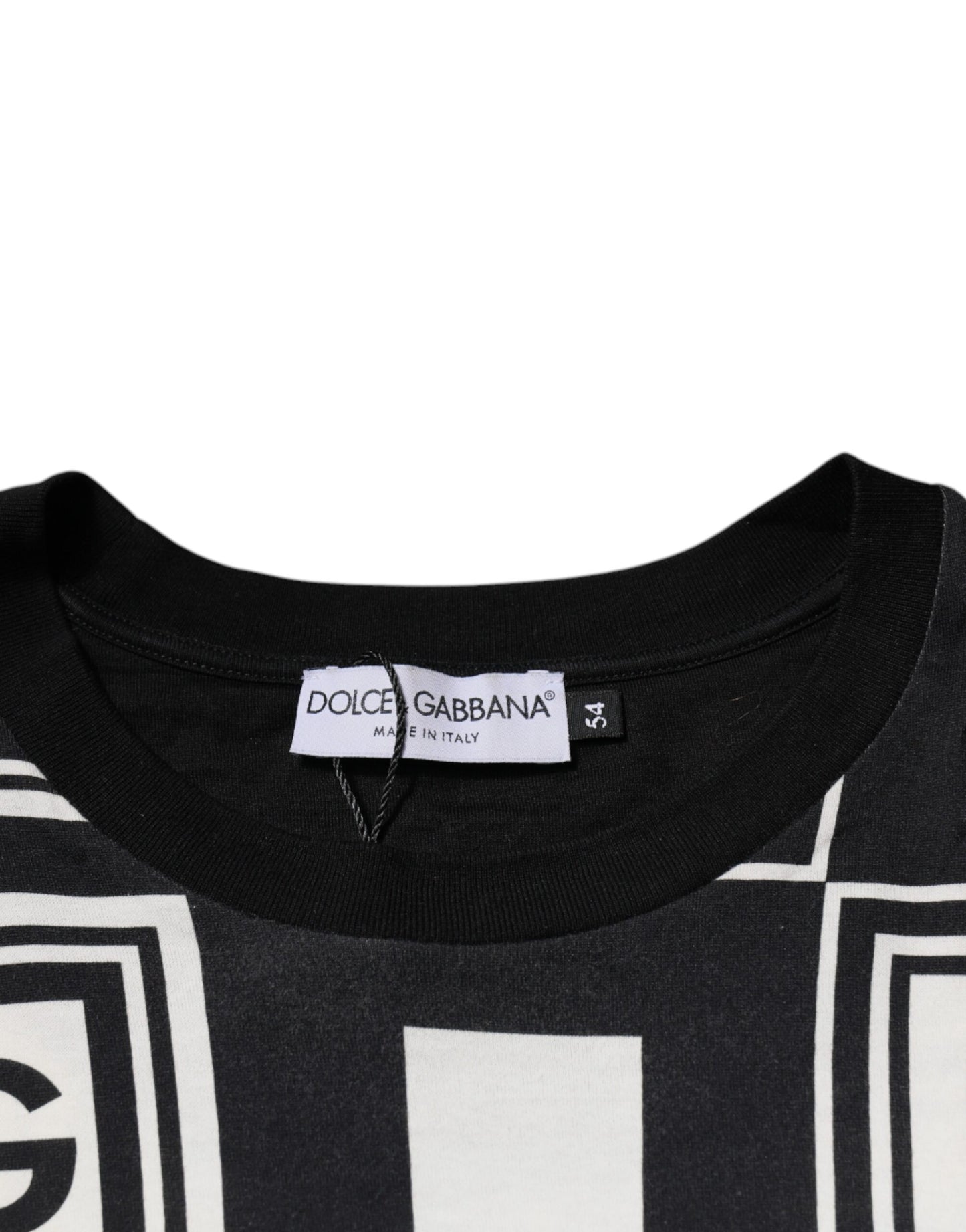 Dolce & Gabbana Schwarzes Logo-Monogramm-T-Shirt mit Rundhalsausschnitt aus Baumwolle