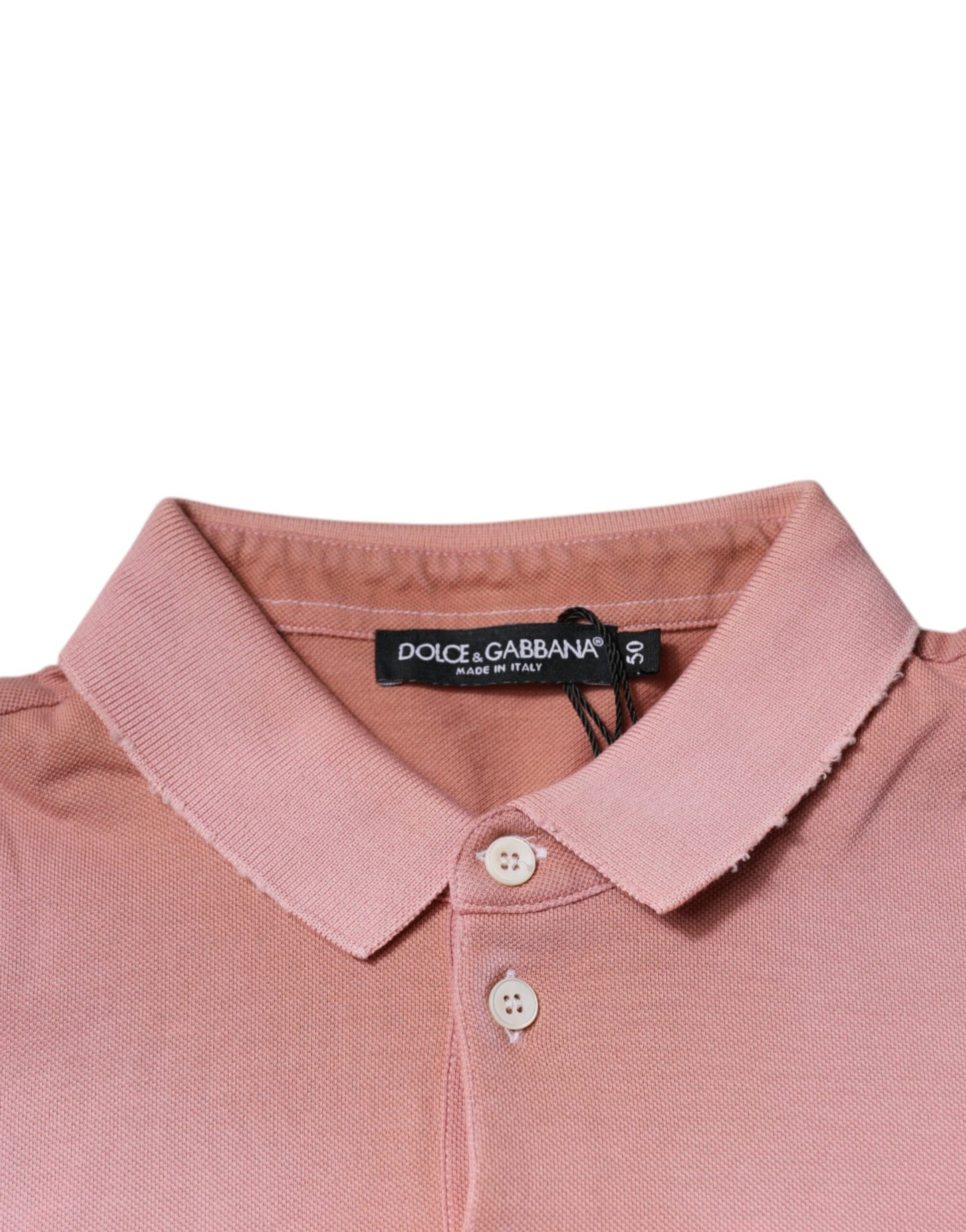 Dolce & Gabbana Kurzarm-Polo-T-Shirt mit Kragen und rosa Krone