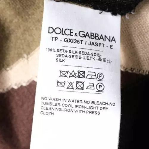 Dolce & Gabbana Multicolor Tarnfarbenes Polo-Shirt mit Kragen