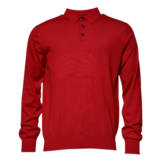 Dolce & Gabbana Roter Kaschmirpullover mit Kragen