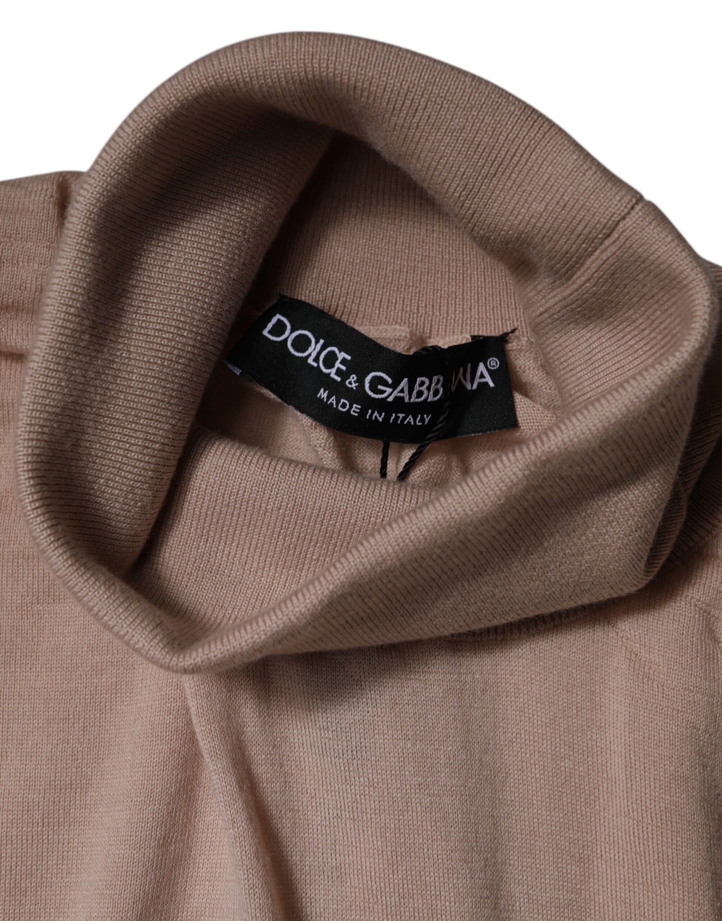 Dolce & Gabbana Beigefarbener Rollkragenpullover aus Kaschmir