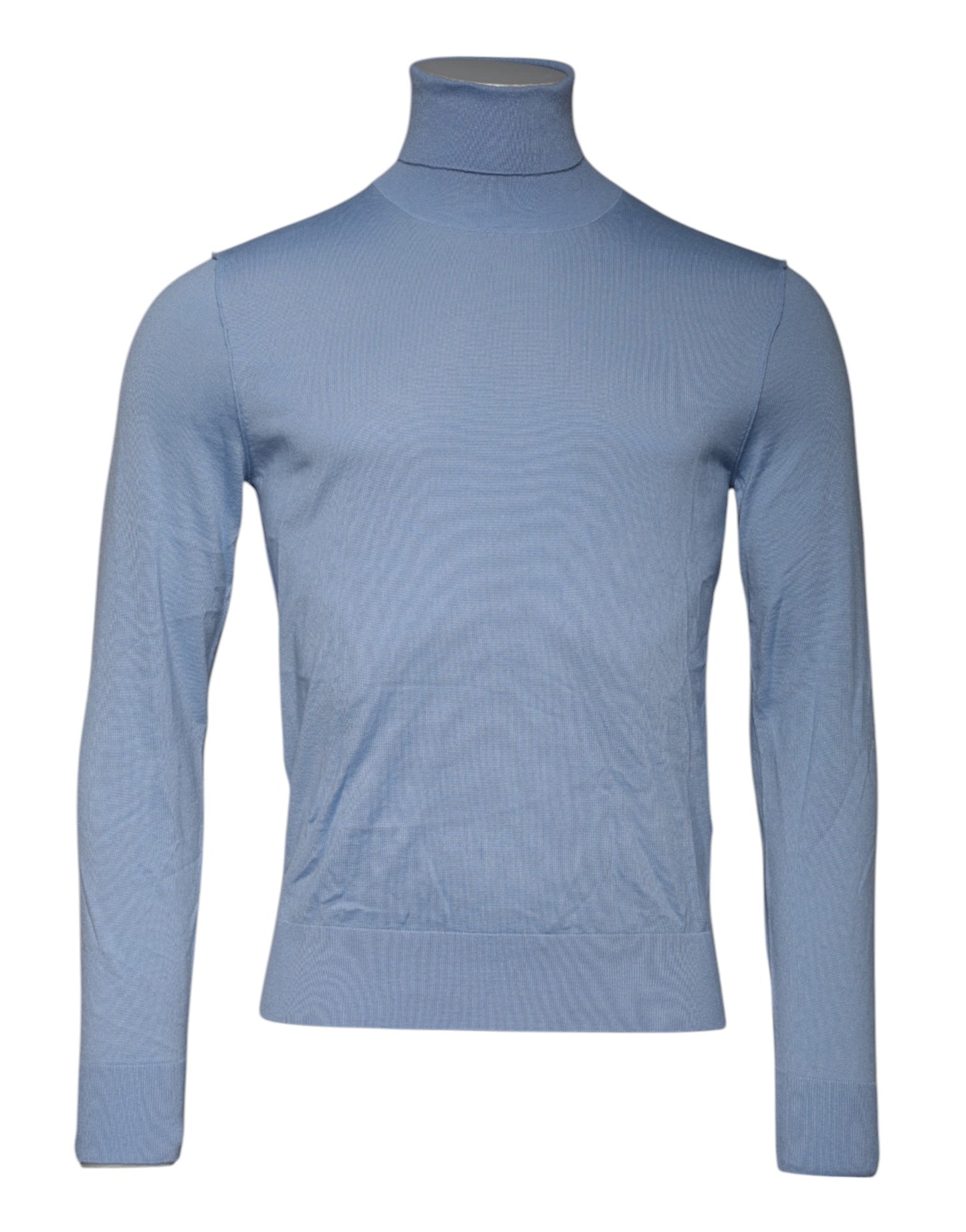 Dolce & Gabbana Hellblauer Rollkragenpullover aus Seide