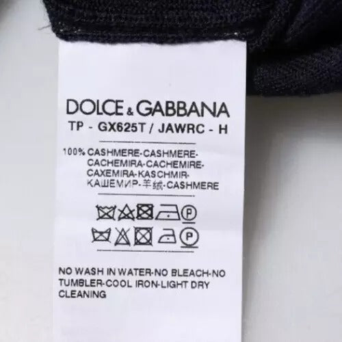 Dolce & Gabbana Blauer Kaschmir-Rollkragenpullover