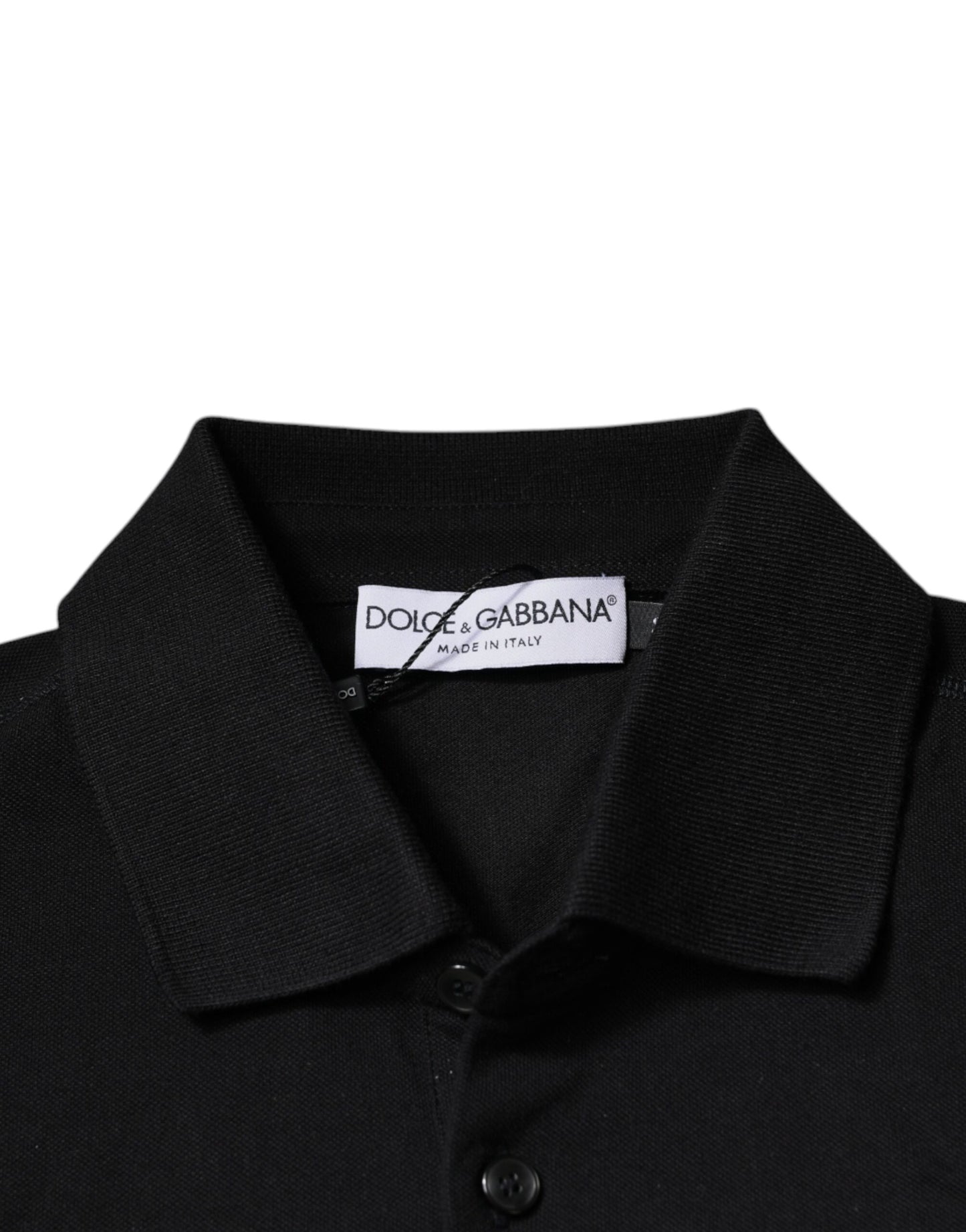 Dolce & Gabbana Schwarzes DG Polo-T-Shirt mit kurzen Ärmeln und Kragen