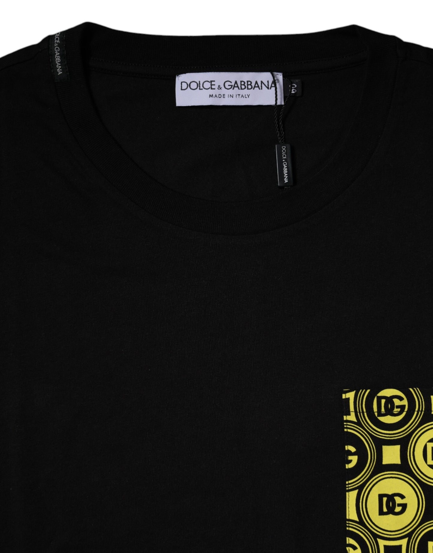 Dolce & Gabbana Schwarzes Kurzarm-T-Shirt mit Logodruck aus Baumwolle