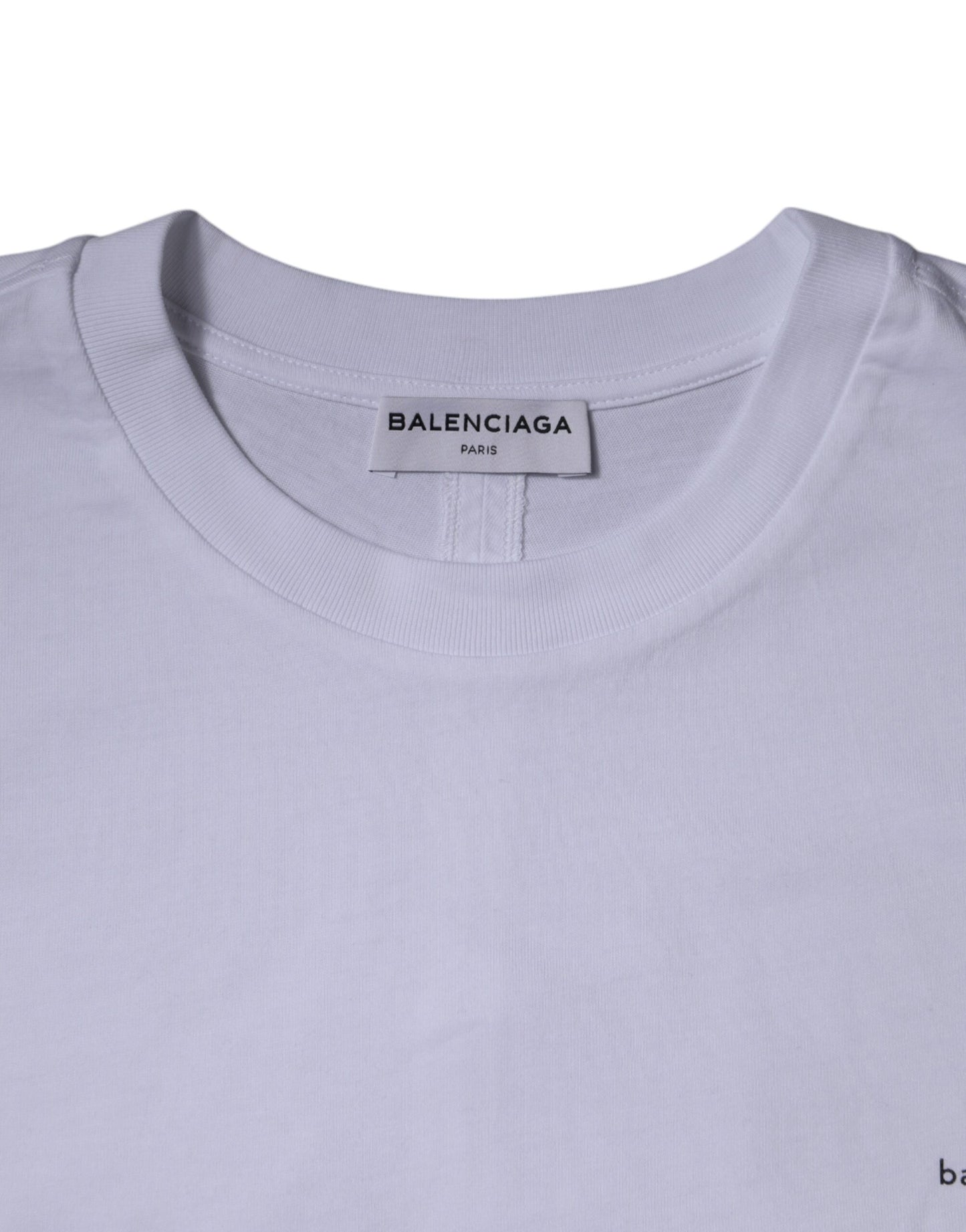 Balenciaga Weißes Logo-Baumwoll-T-Shirt mit Rundhalsausschnitt und kurzen Ärmeln