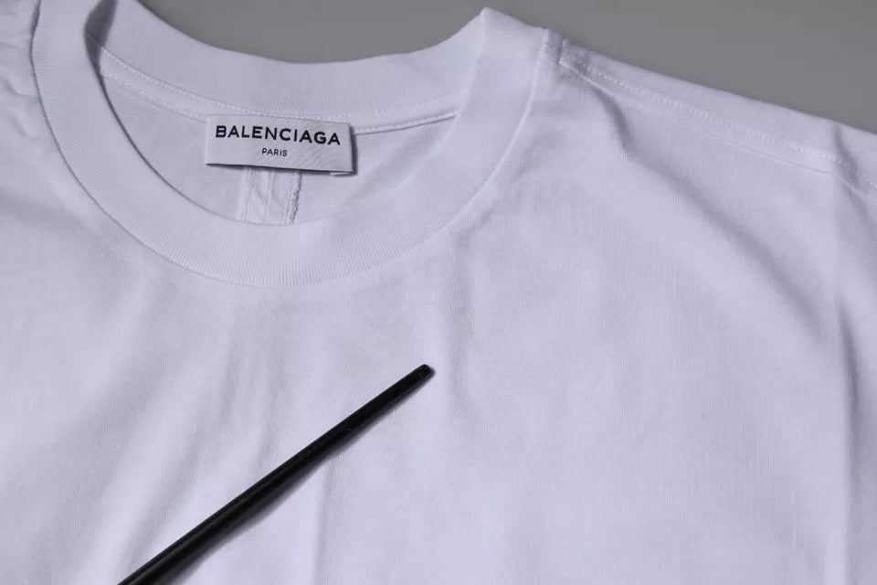 Balenciaga Weißes Logo-T-Shirt aus Baumwoll-Jersey mit Rundhalsausschnitt und kurzen Ärmeln