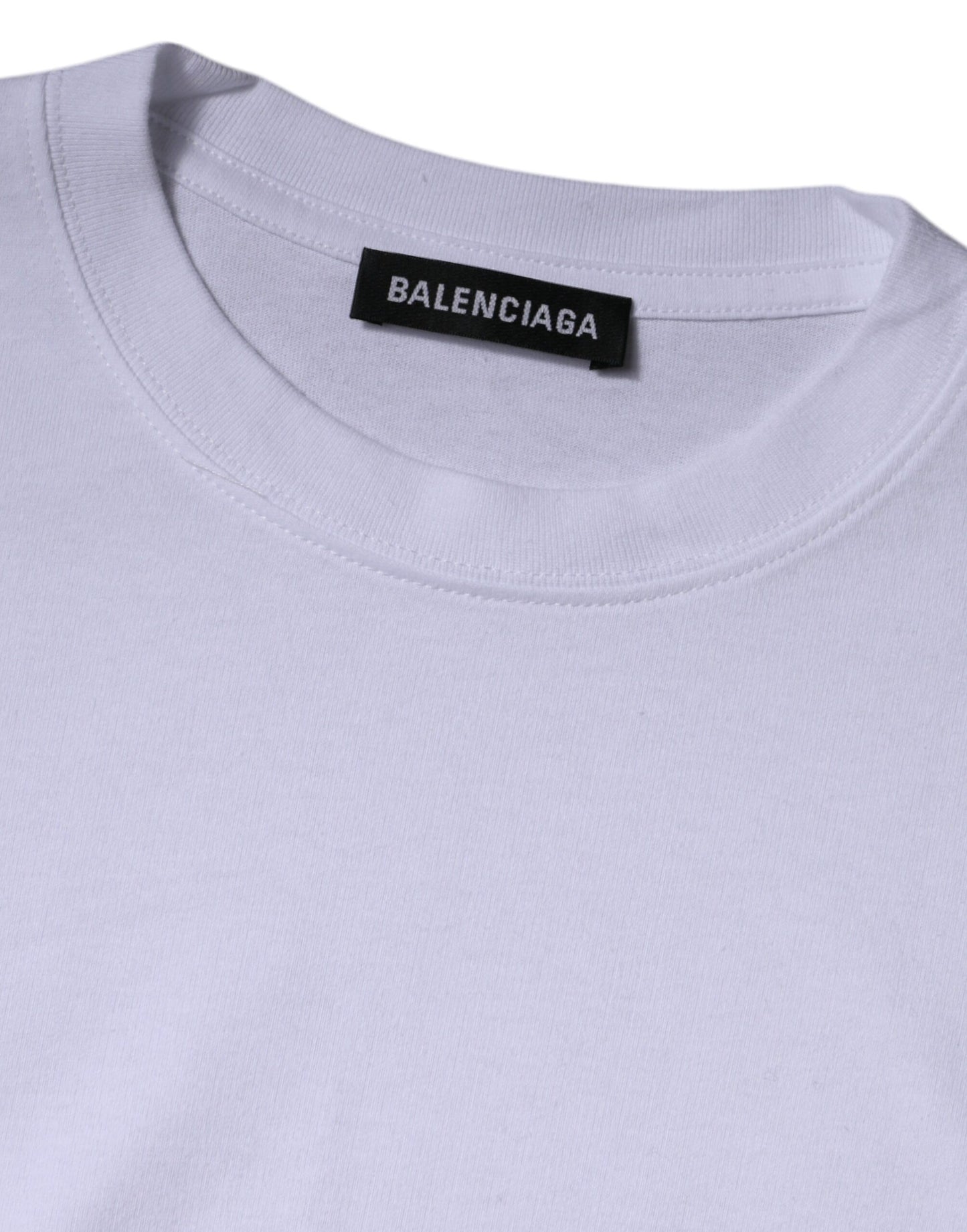 Balenciaga Weißes Logo-T-Shirt aus Baumwoll-Jersey mit Rundhalsausschnitt und kurzen Ärmeln