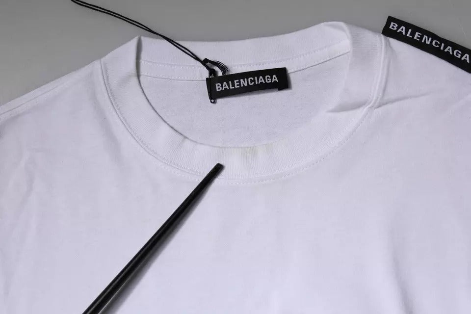 Balenciaga Weißes Logo-T-Shirt aus Baumwoll-Jersey mit Rundhalsausschnitt und kurzen Ärmeln