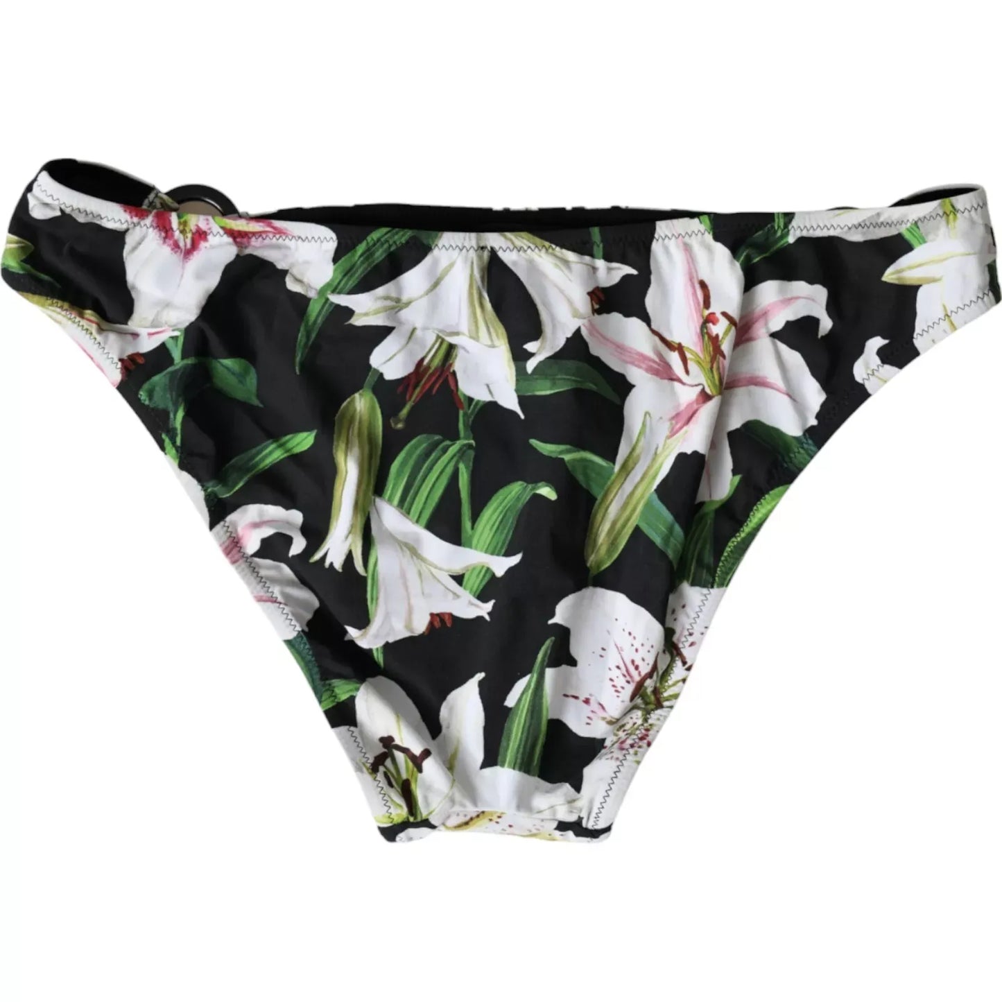 Dolce & Gabbana Schwarze Lily Print Bademode Bottom Beachwear Bikini