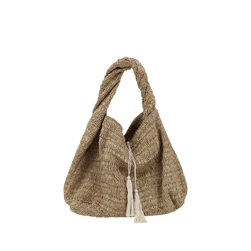 PAROSH Raffia shoulder bag