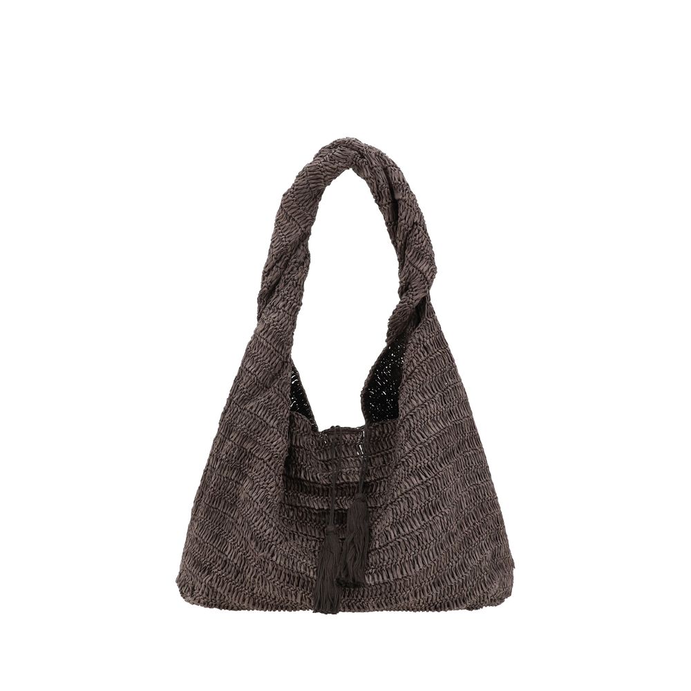 PAROSH Raffia shoulder bag