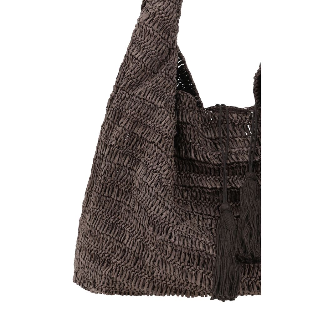 PAROSH Raffia shoulder bag