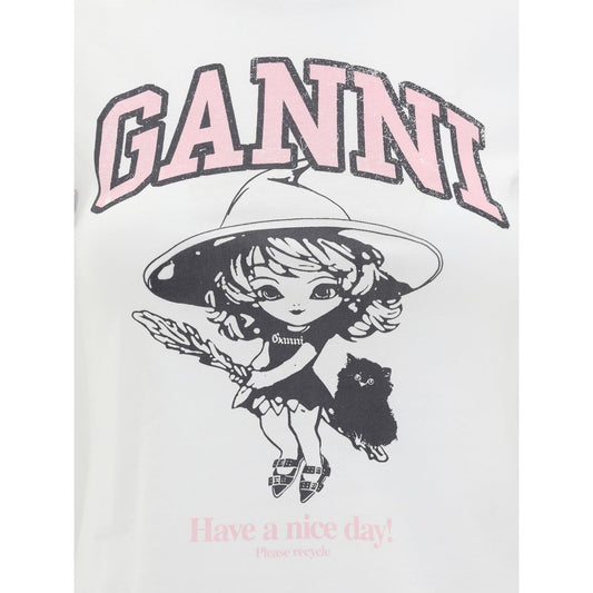 Ganni Maxi-T-Shirt mit Druck