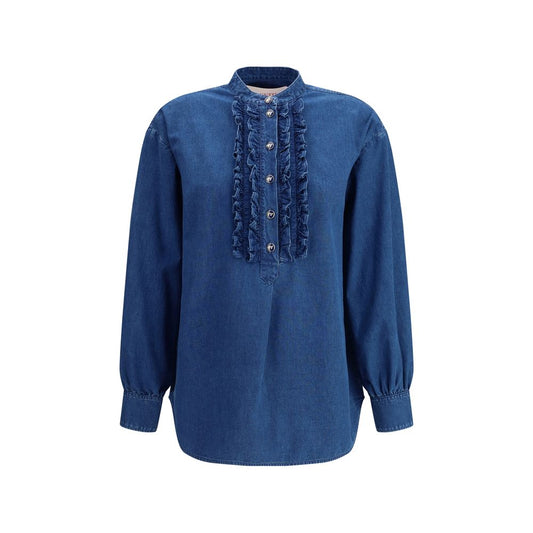 Valentino ruffled denim shirts