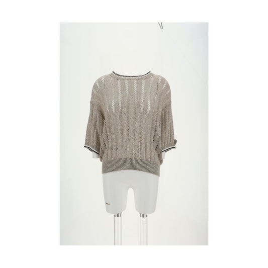 Brunello Cucinelli Durchbrochenes Strickmuster Pullover mit Pailletten