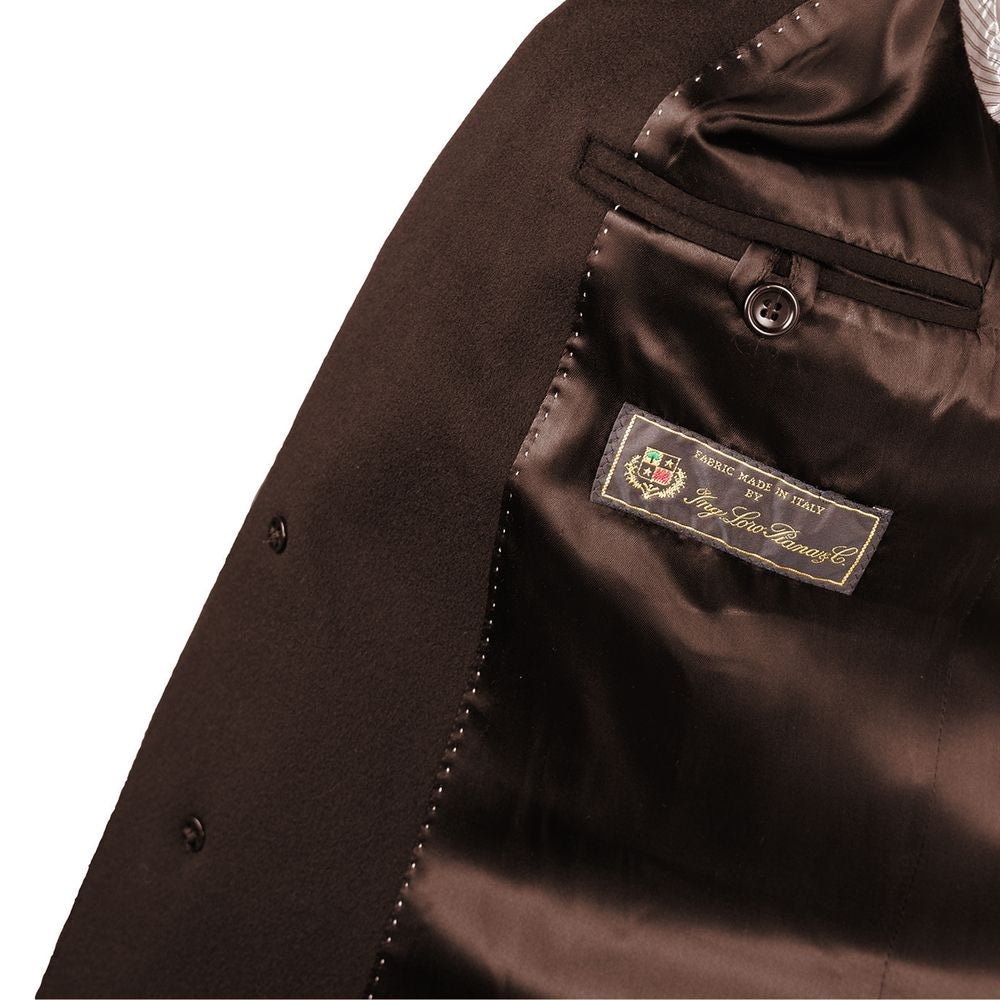 Made in Italy Braune Schurwolljacke für Männer