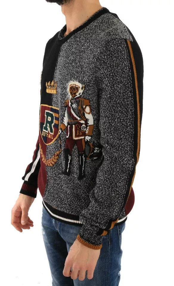 Dolce & Gabbana Multicolor KING Knight Monkey Strickpullover aus Kaschmirwolle