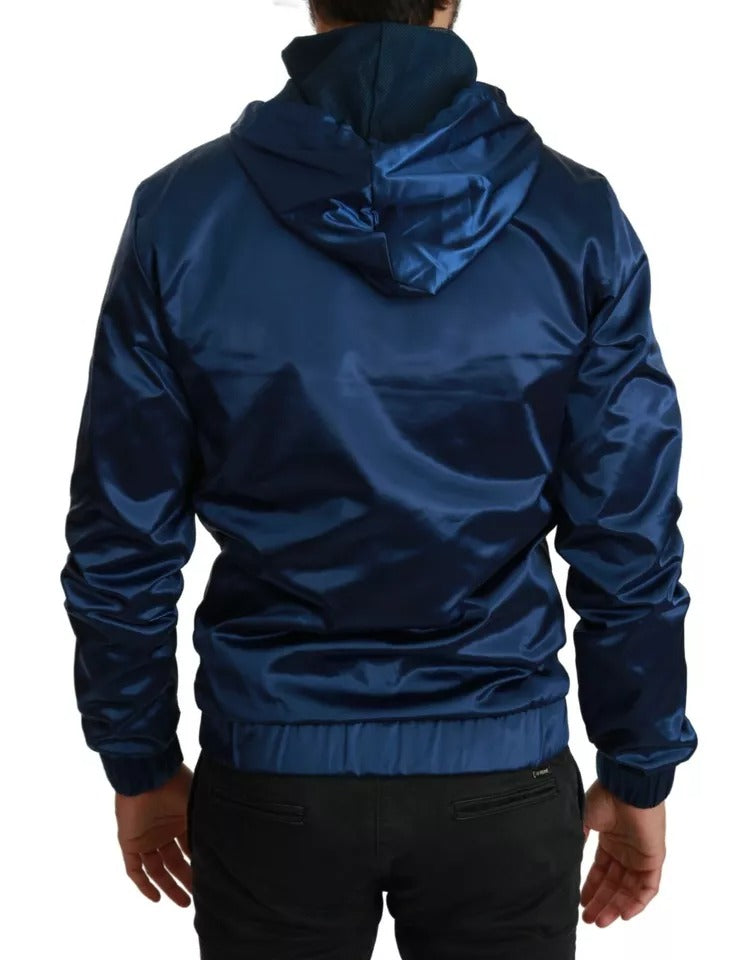 Dolce & Gabbana Blauer DG Sport Pullover mit Kapuze und Reißverschluss