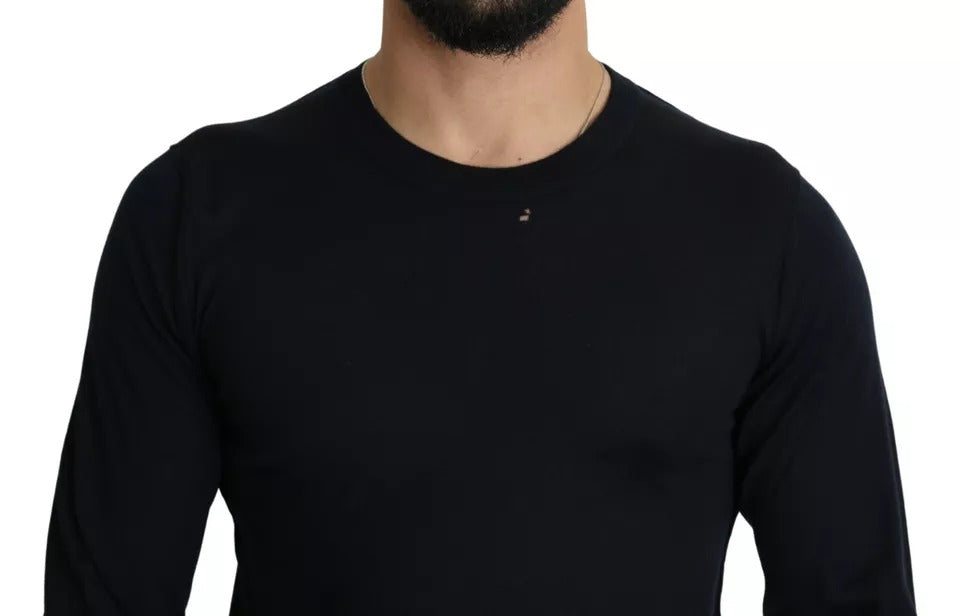 Dolce & Gabbana Schwarzes Kaschmir-Rundhals-Sweatshirt Pullover