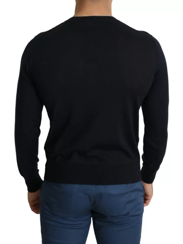 Dolce & Gabbana Schwarzes Kaschmir-Rundhals-Sweatshirt Pullover