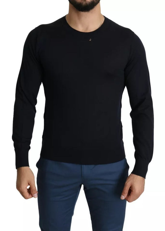 Dolce & Gabbana Schwarzes Kaschmir-Rundhals-Sweatshirt Pullover